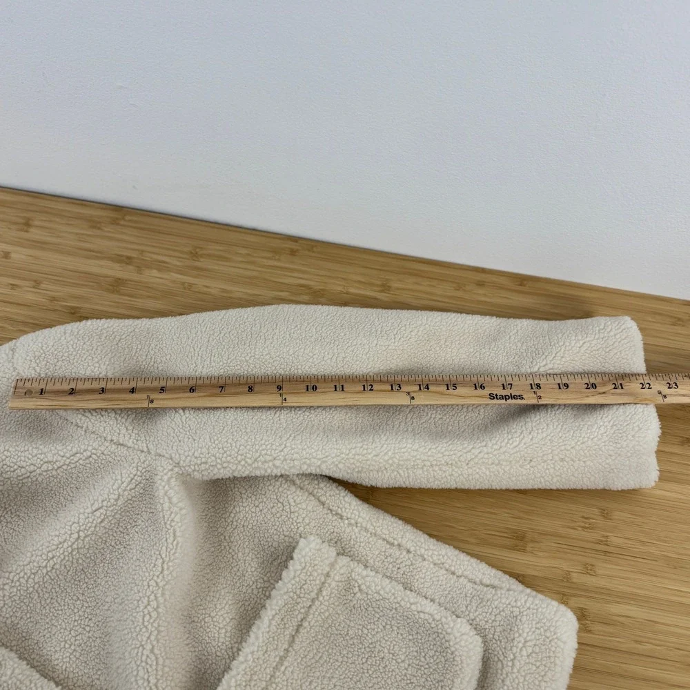 Rebecca Minkoff Sherpa Fleece Teddy Coat Cream Button‎ Front Pockets Women's S